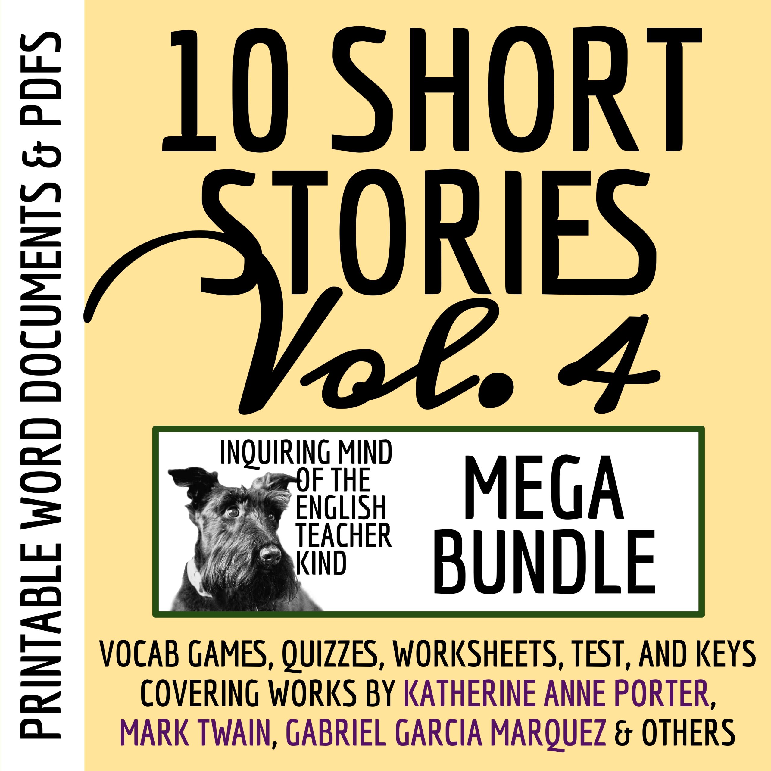 High School Short Story Quizzes, Worksheets, Vocabulary Games, and Test (Vol. 4)
