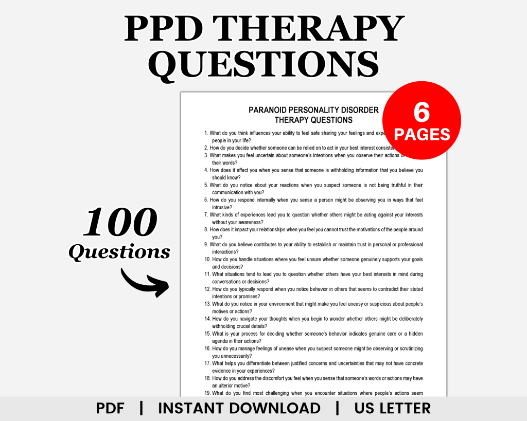 Paranoid Personality Disorder Therapy Questions, PPD Therapy, Paranoia ...
