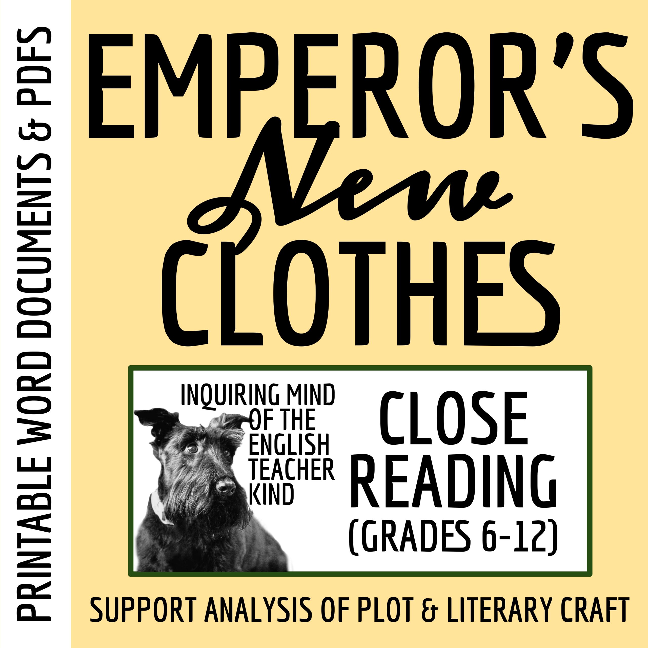 "The Emperor's New Clothes" by Hans Christian Andersen Close Reading Worksheet