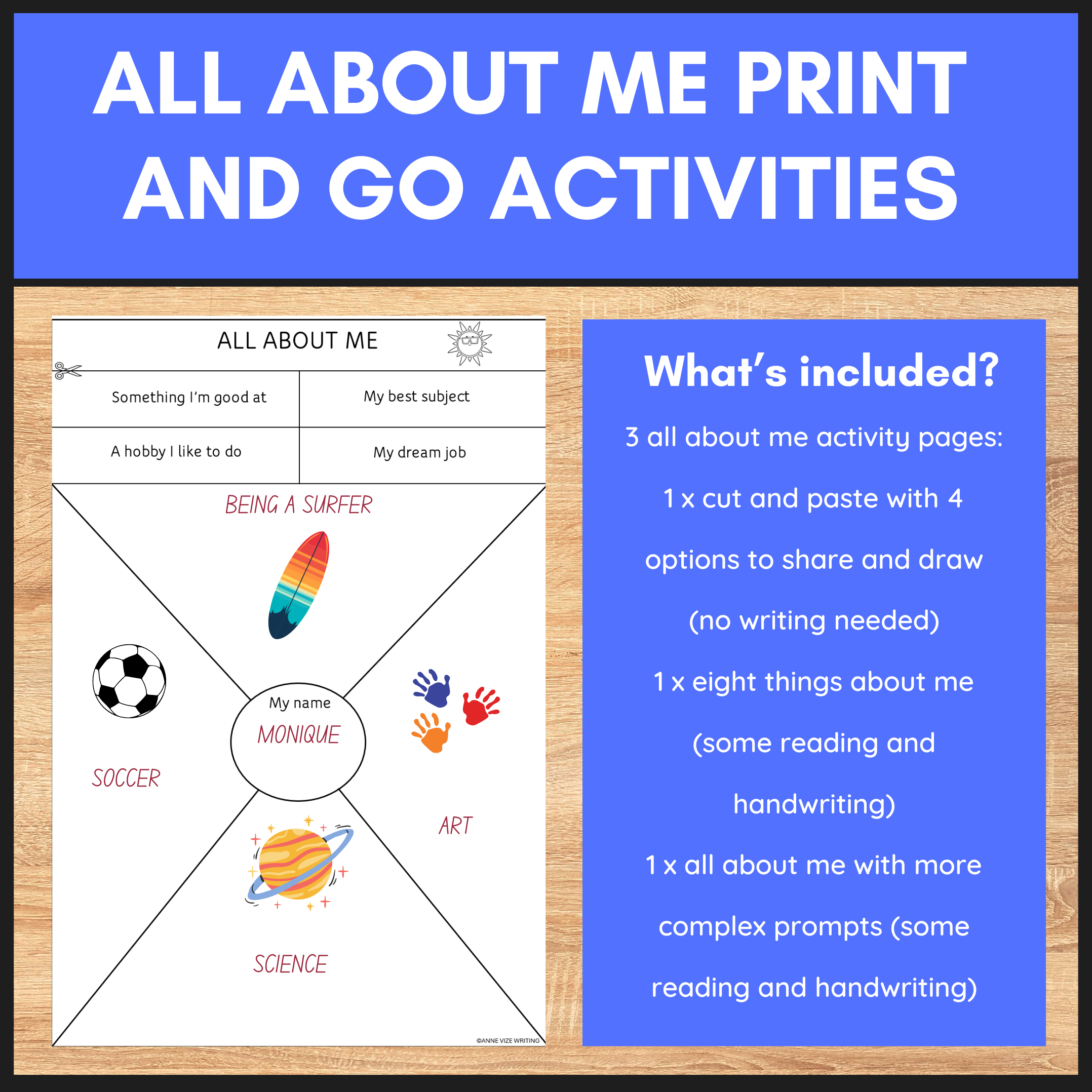 All about me worksheets for back to school activities life skills and transition