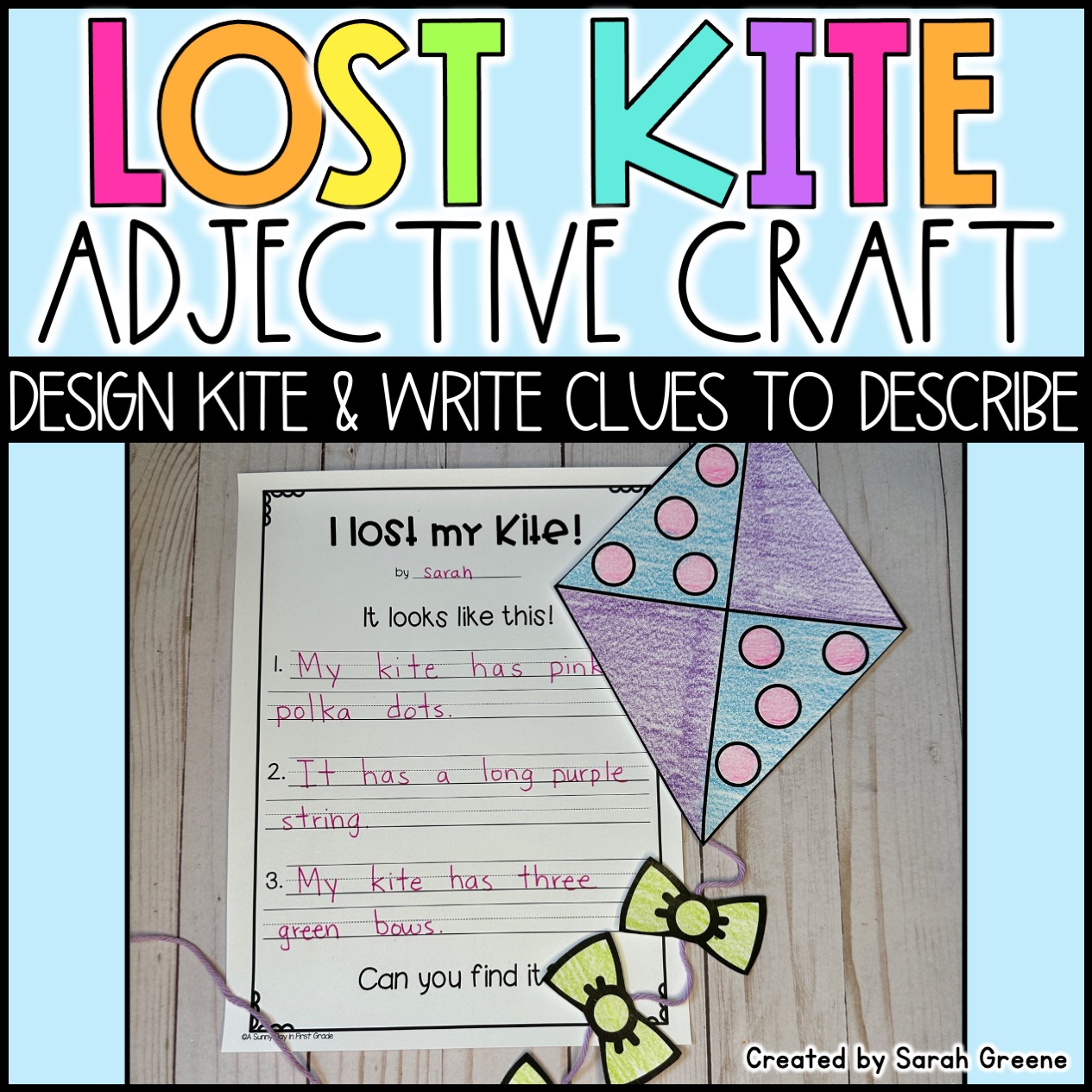 Lost Kite Spring Adjective Craft and Writing