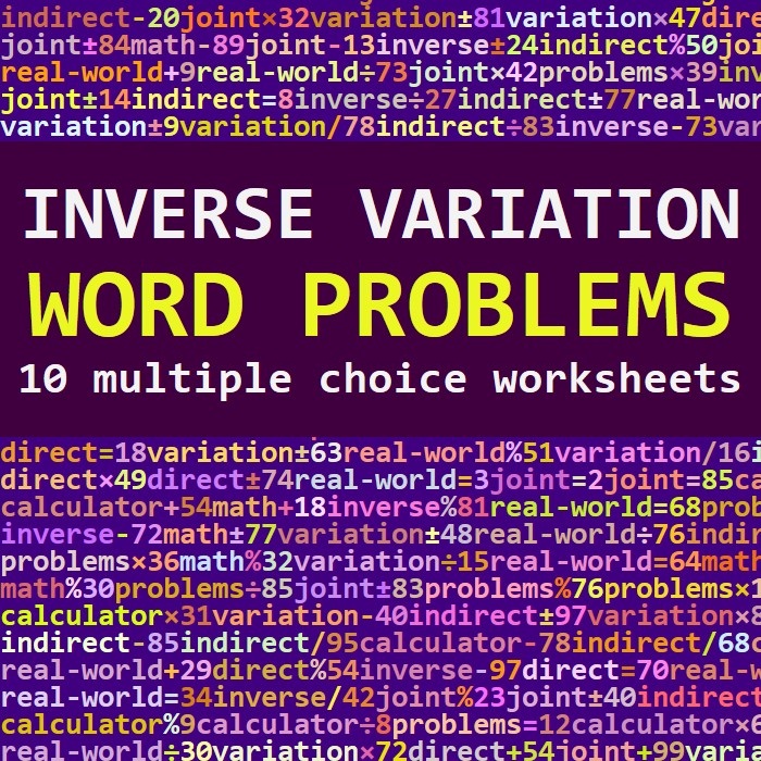 INVERSE VARIATION WORD PROBLEMS