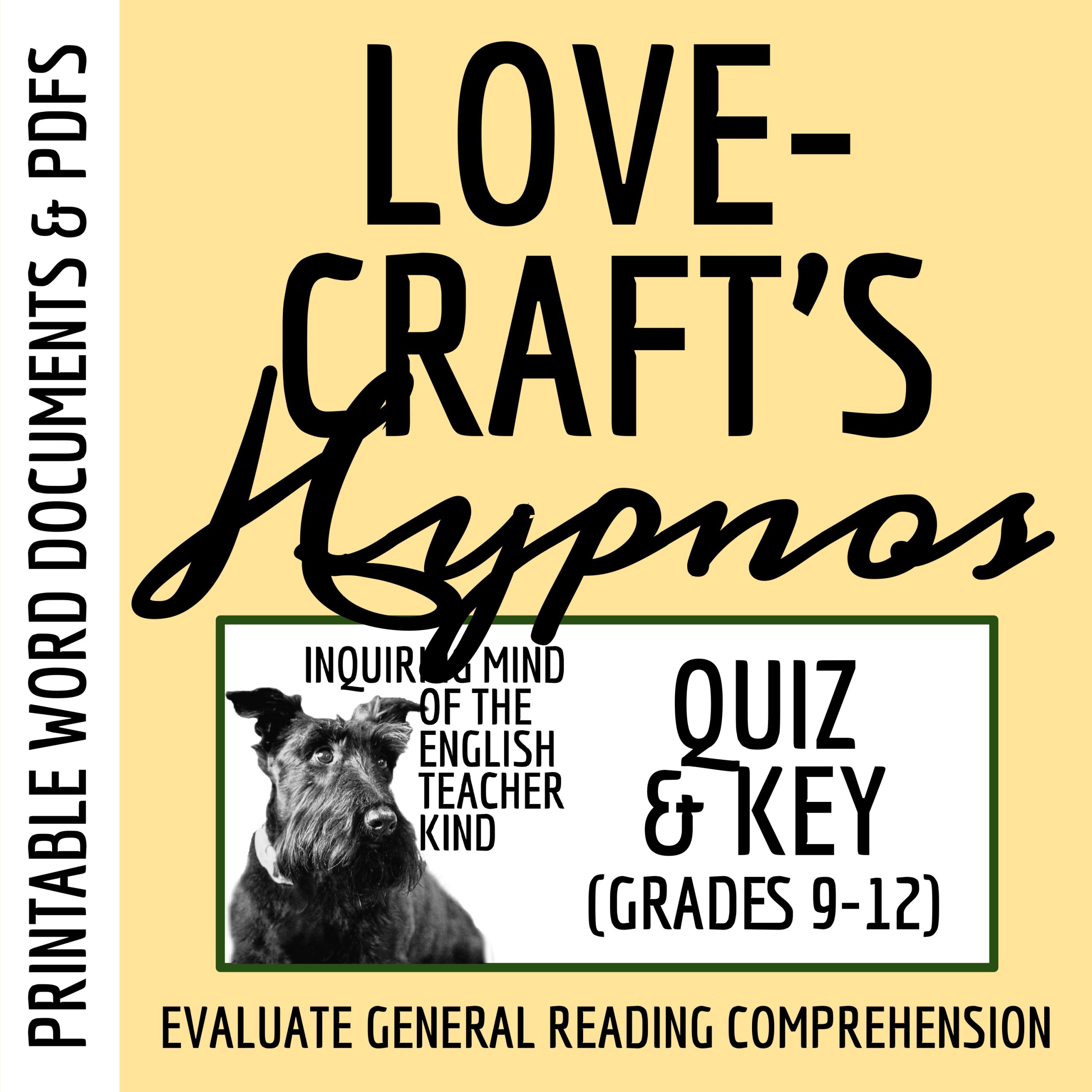 "Hypnos" by H.P. Lovecraft Quiz and Answer Key for High School (Short Story)