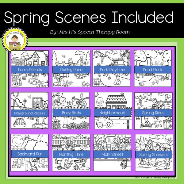 Spring Wh Questions Speech Therapy | Answering WH Questions Pictures ...