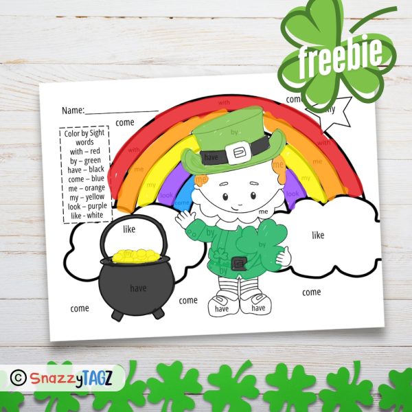 St Patrick's Day FREEBIE Color by sight word - Made By Teachers