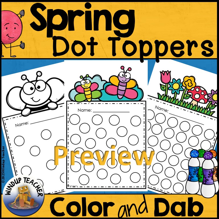 Spring Do-A-Dot Marker Color & Dot Dauber Activity - Sticker Chart