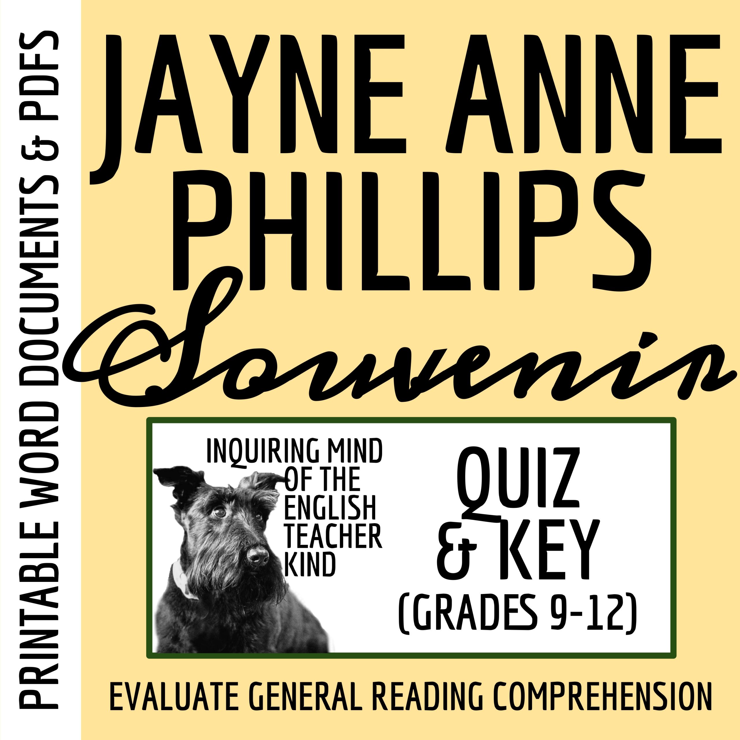 "Souvenir" by Jayne Anne Phillips Quiz and Answer Key (High School Short Story)