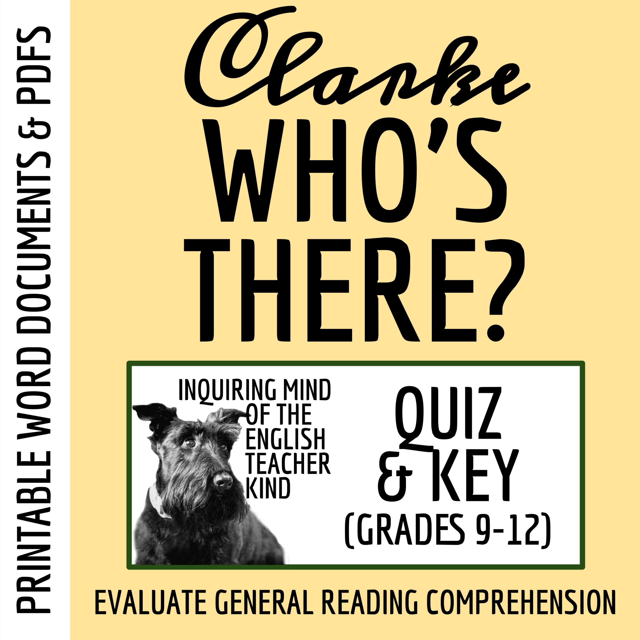 "Who's There?" by Arthur C. Clarke Quiz and Answer Key (High School Short Story)