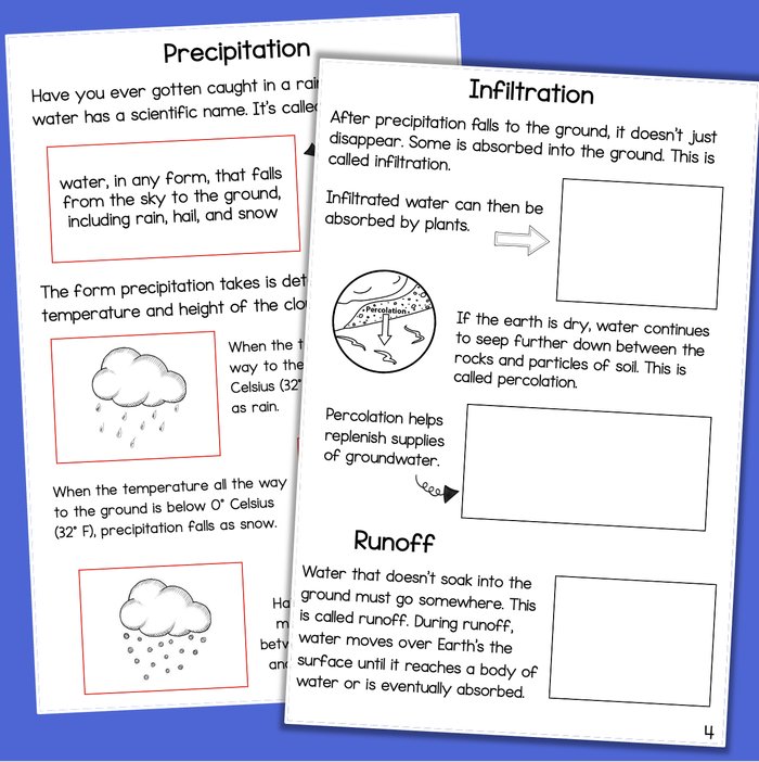 The WATER CYCLE Interactive Science Booklet and Vocabulary Crossword ...