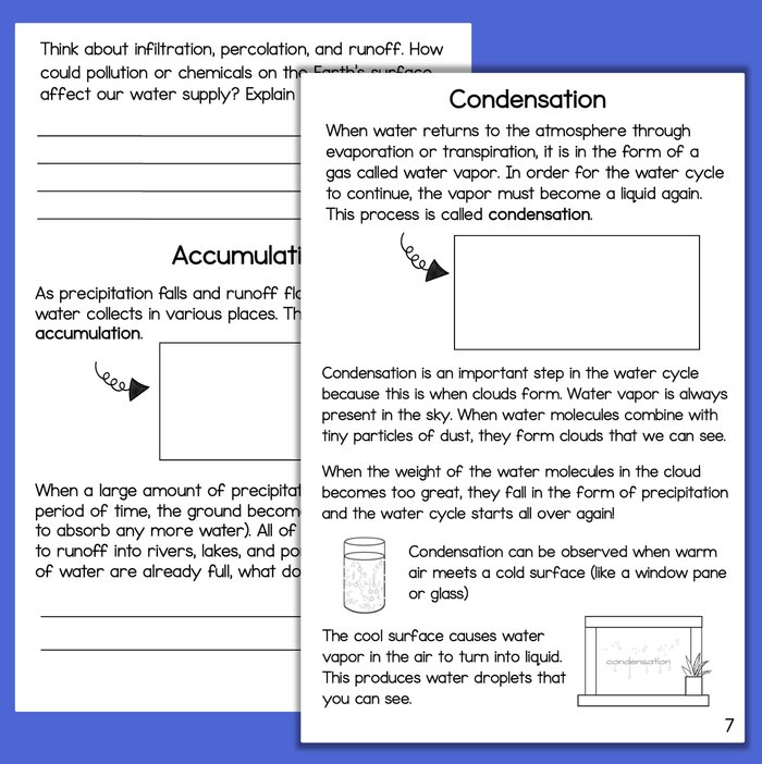 The WATER CYCLE Interactive Science Booklet and Vocabulary Crossword ...