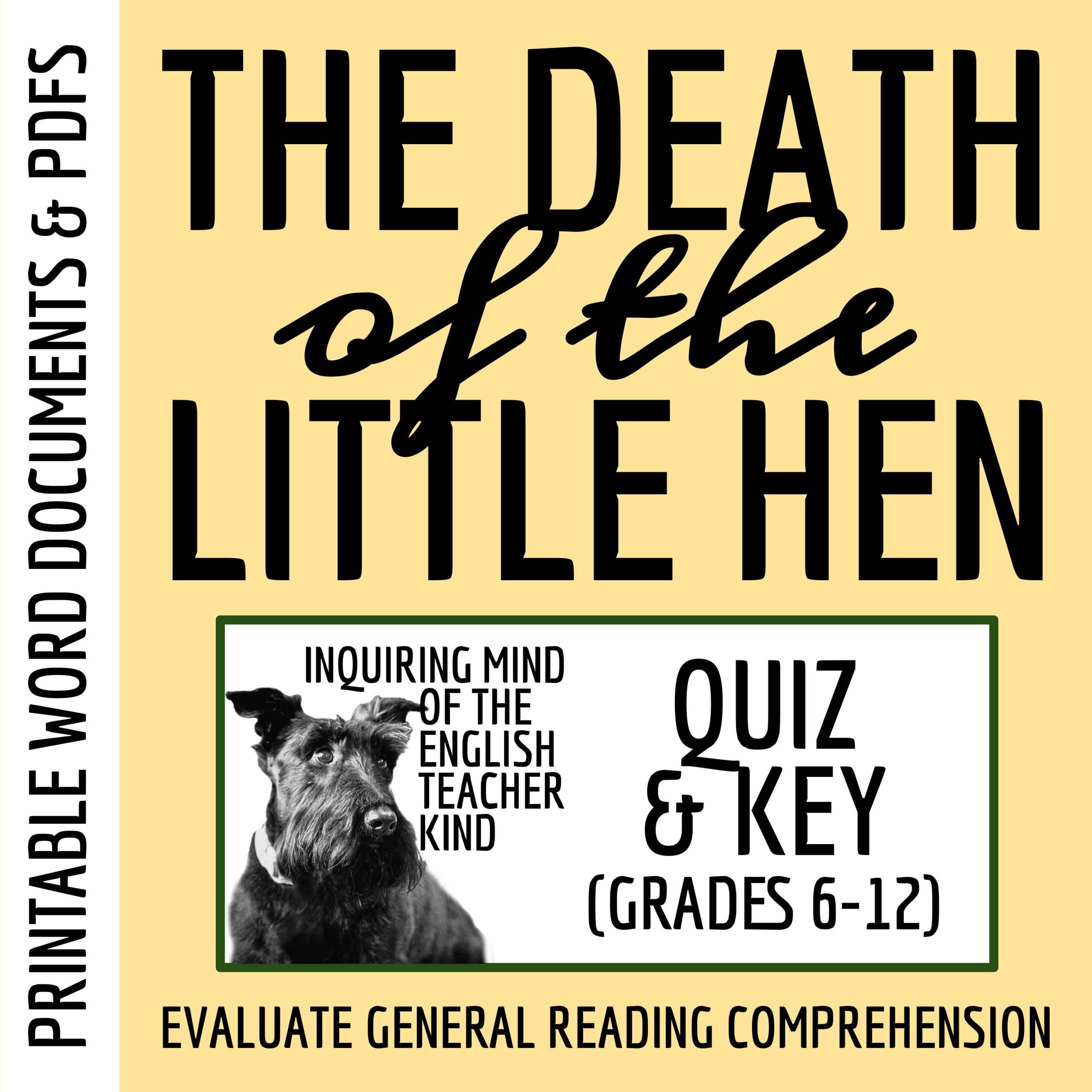 "The Death of the Little Hen" Quiz and Answer Key (Grimm's Fairy Tales)