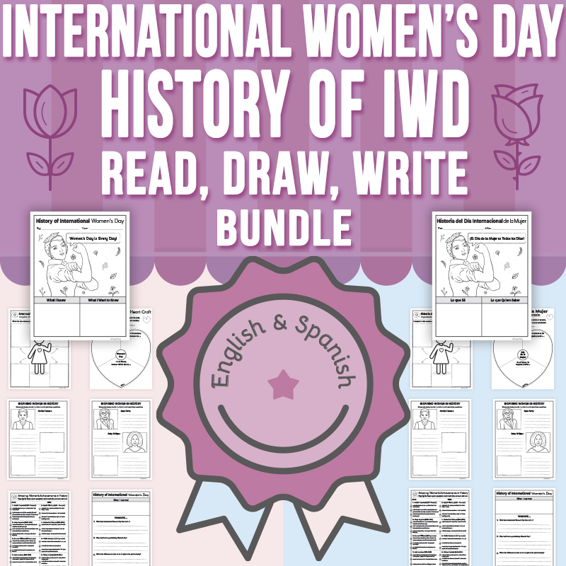 International Women’s Day, History of IWD Read, Draw and Write BUNDLE