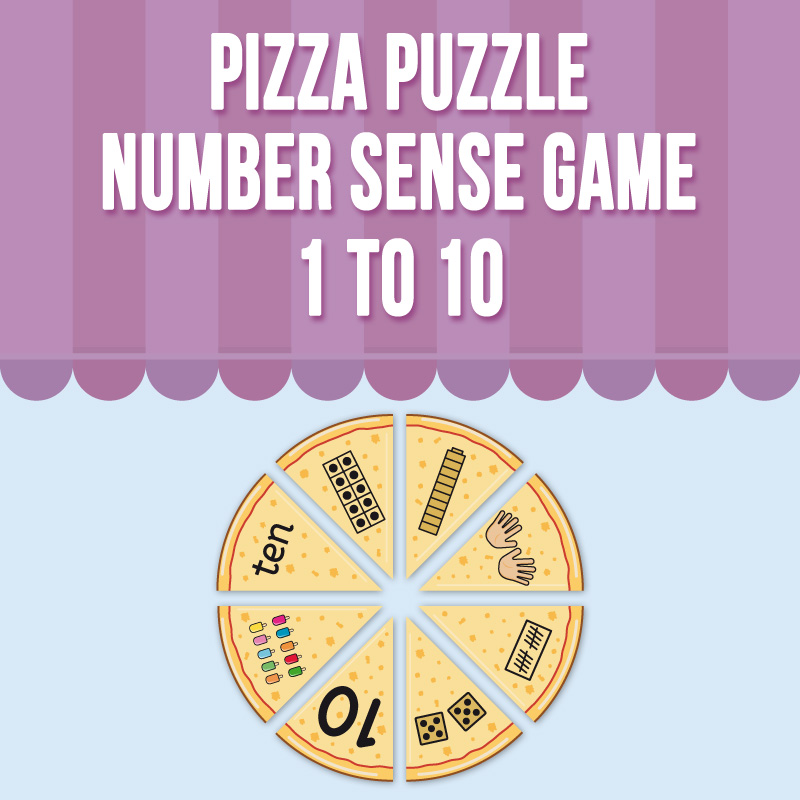 Number Sense Game, Pizza Puzzle from 1 to 10