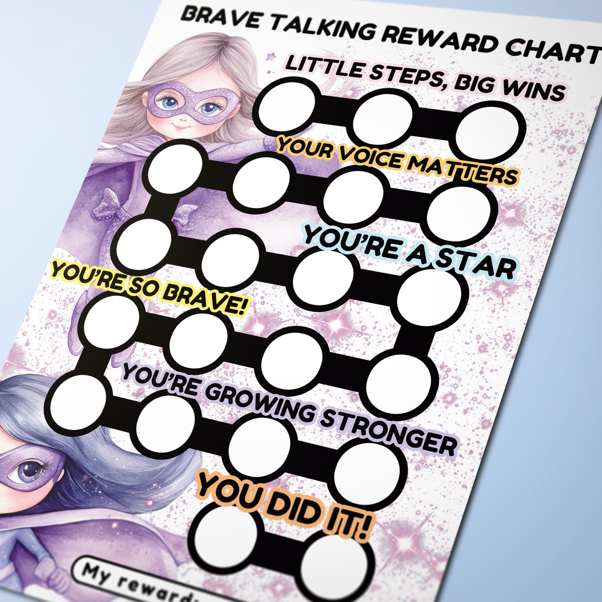 Printable Brave Talking Reward Chart / Selective Mutism