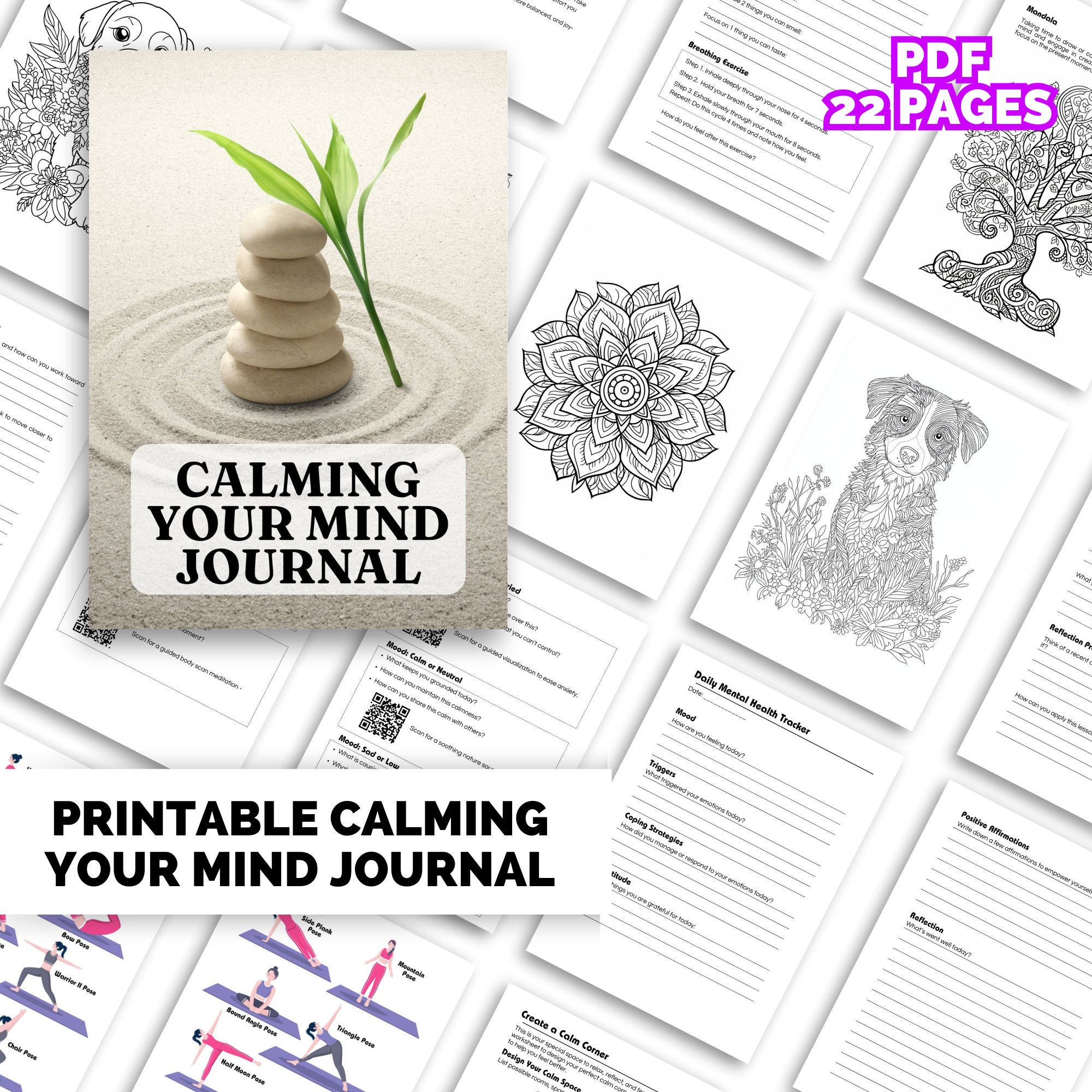 calming journal / worksheets for teens