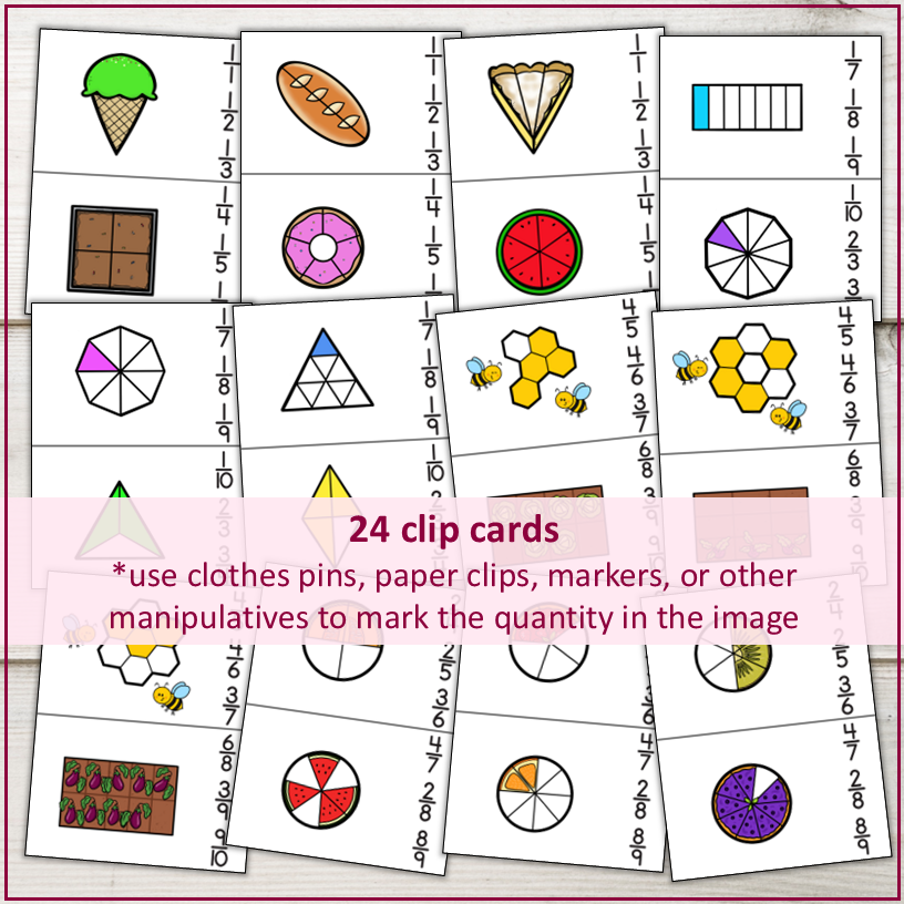 Fractions Adapted Books File Folders Clip Cards Interactive Resources ...