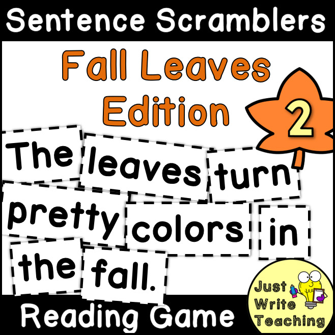 Fall Leaves - Sentence Scramblers Reading Game