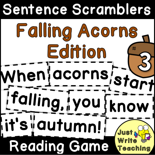 Falling Acorns - Sentence Scramblers Reading Game