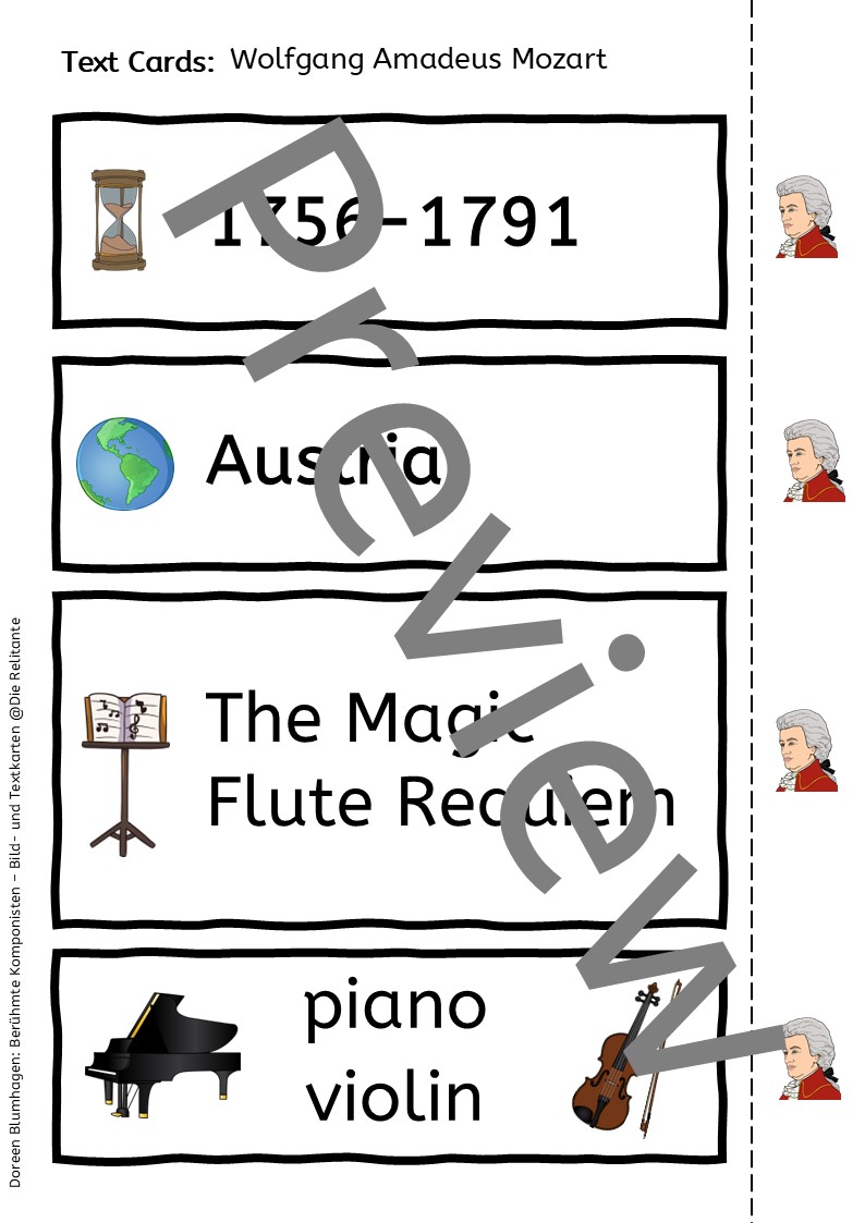 Mozart Composer Fact Cards – Engaging Music History | Made By Teachers