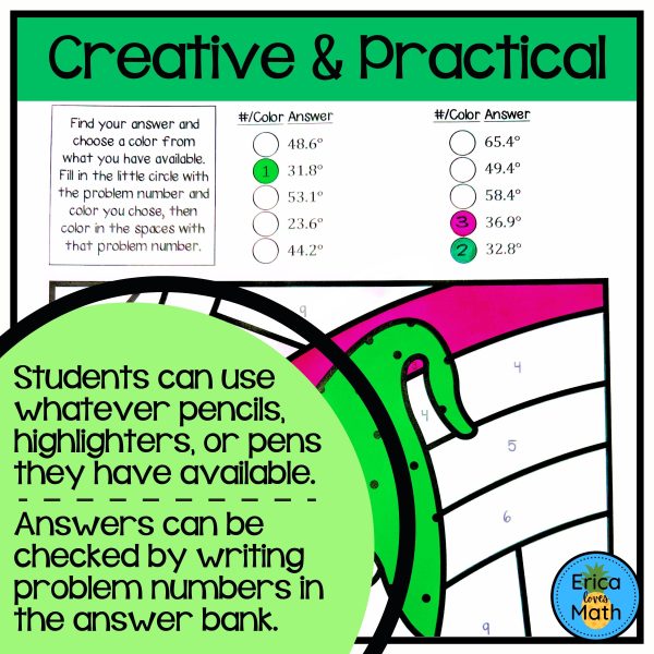 Inverse Trig Ratios Color by Number Activity for St. Patrick’s Day ...