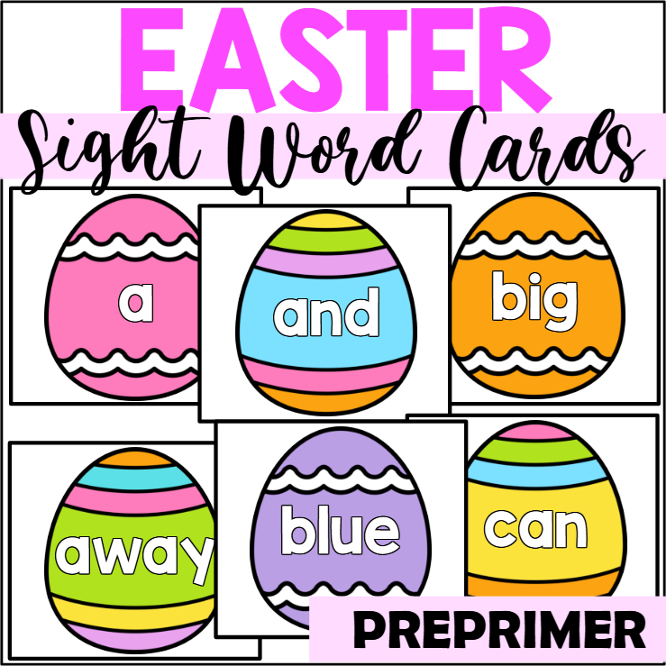 Easter Preprimer Sight Word Cards