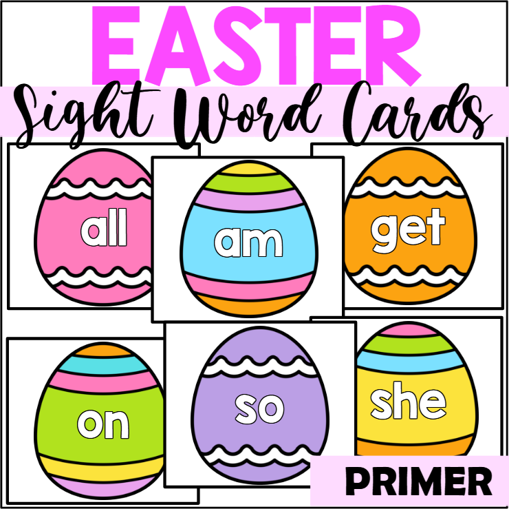 Easter Primer Sight Word Cards