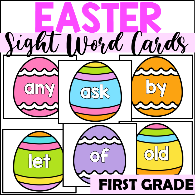 Easter Sight Word Cards for First Grade