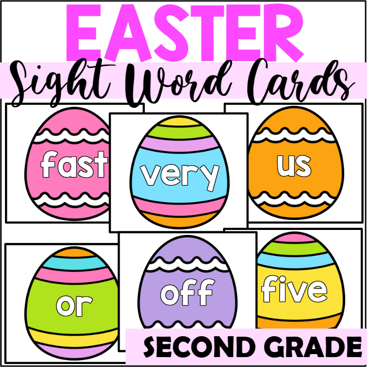 Easter Sight Word Cards for Second Grade