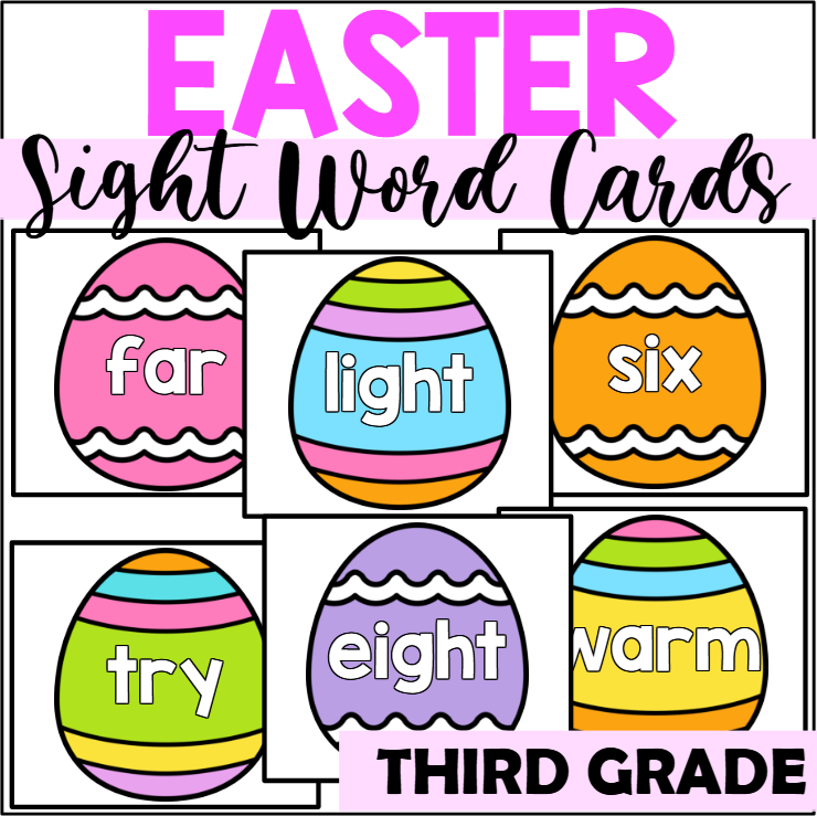 Easter Sight Word Cards for Third Grade