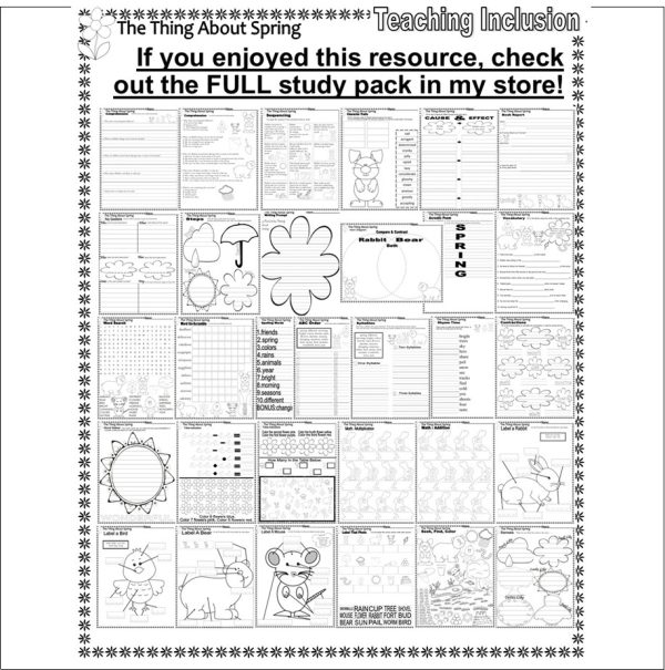 The Thing About Spring Reading Comprehension Test & Story Sequencing ...