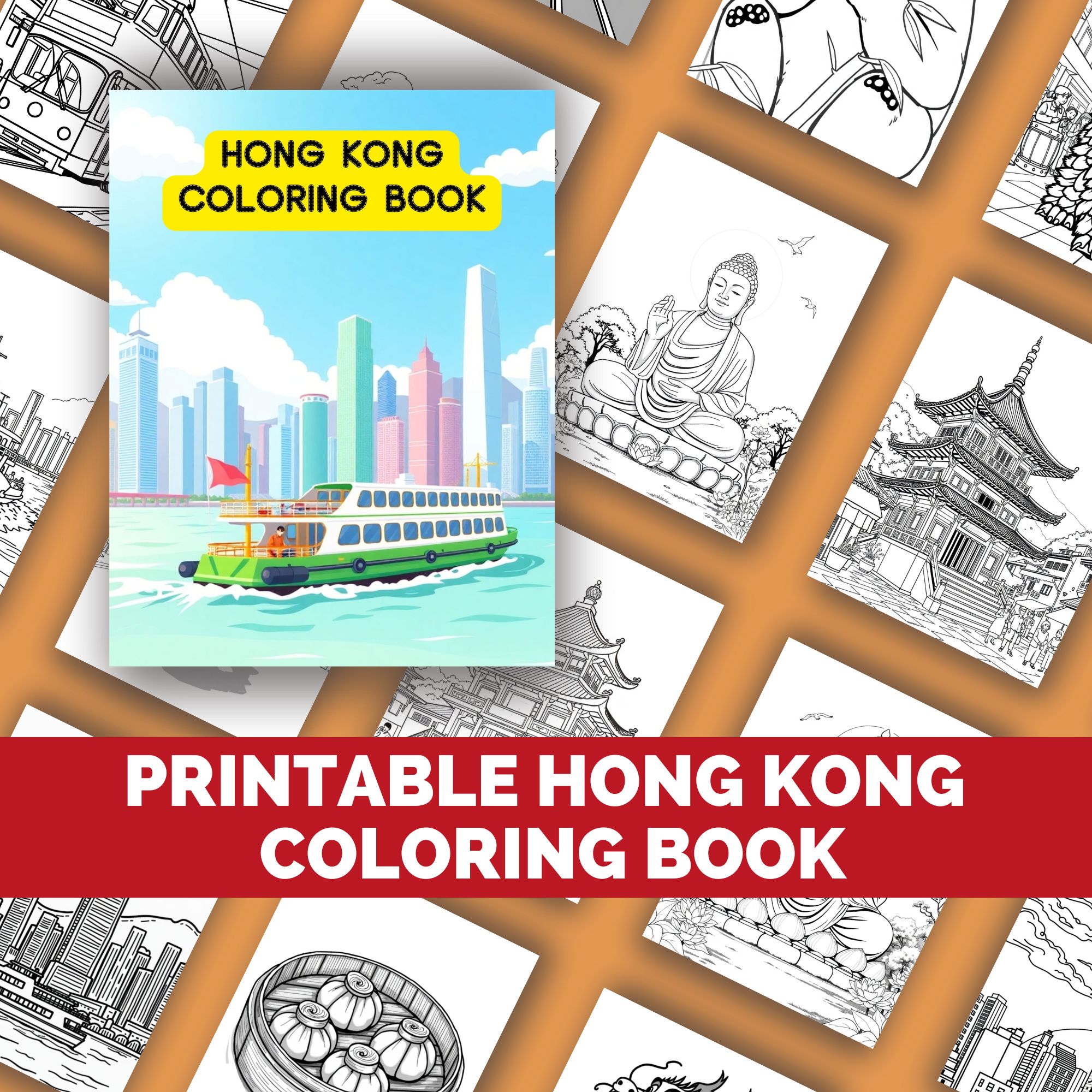 Printable Hong Kong Coloring Book
