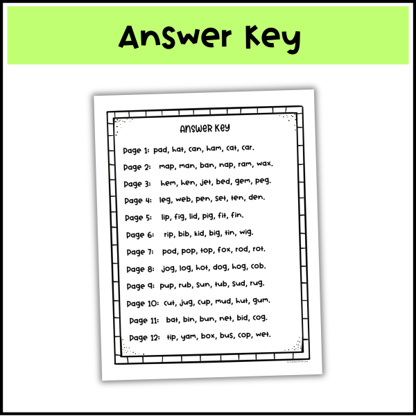 St. Patrick's Day CVC Words Worksheets | Write the Word Kindergarten ...