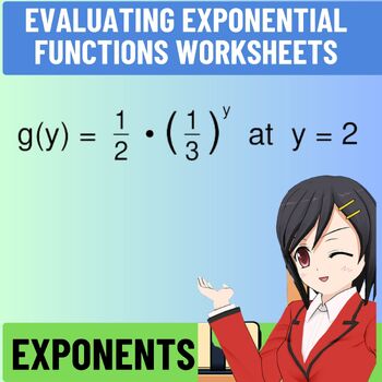Exponents and Radicals - Evaluating Exponential Functions Worksheets