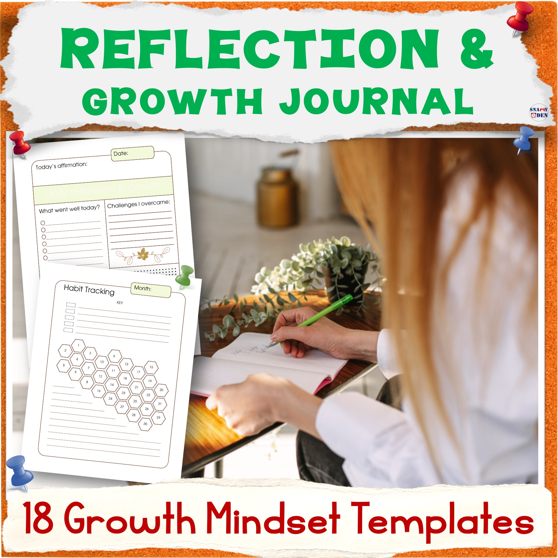 Daily Reflection and Growth Journal SEL Journaling Growth Mindset Templates