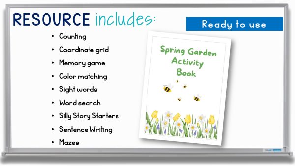 Spring Garden Activity Packet Literacy Math Mazes Elementary NO PREP ...