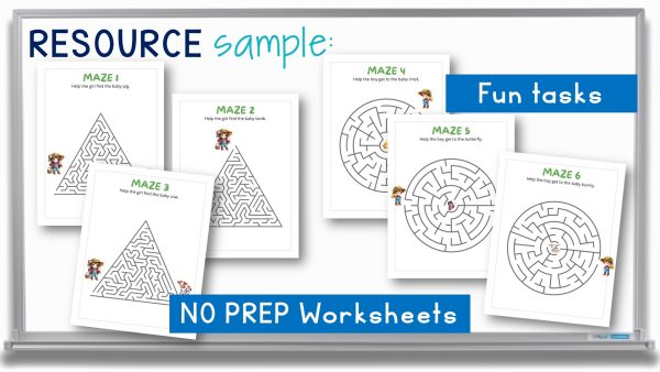Spring Garden Activity Packet Literacy Math Mazes Elementary NO PREP ...