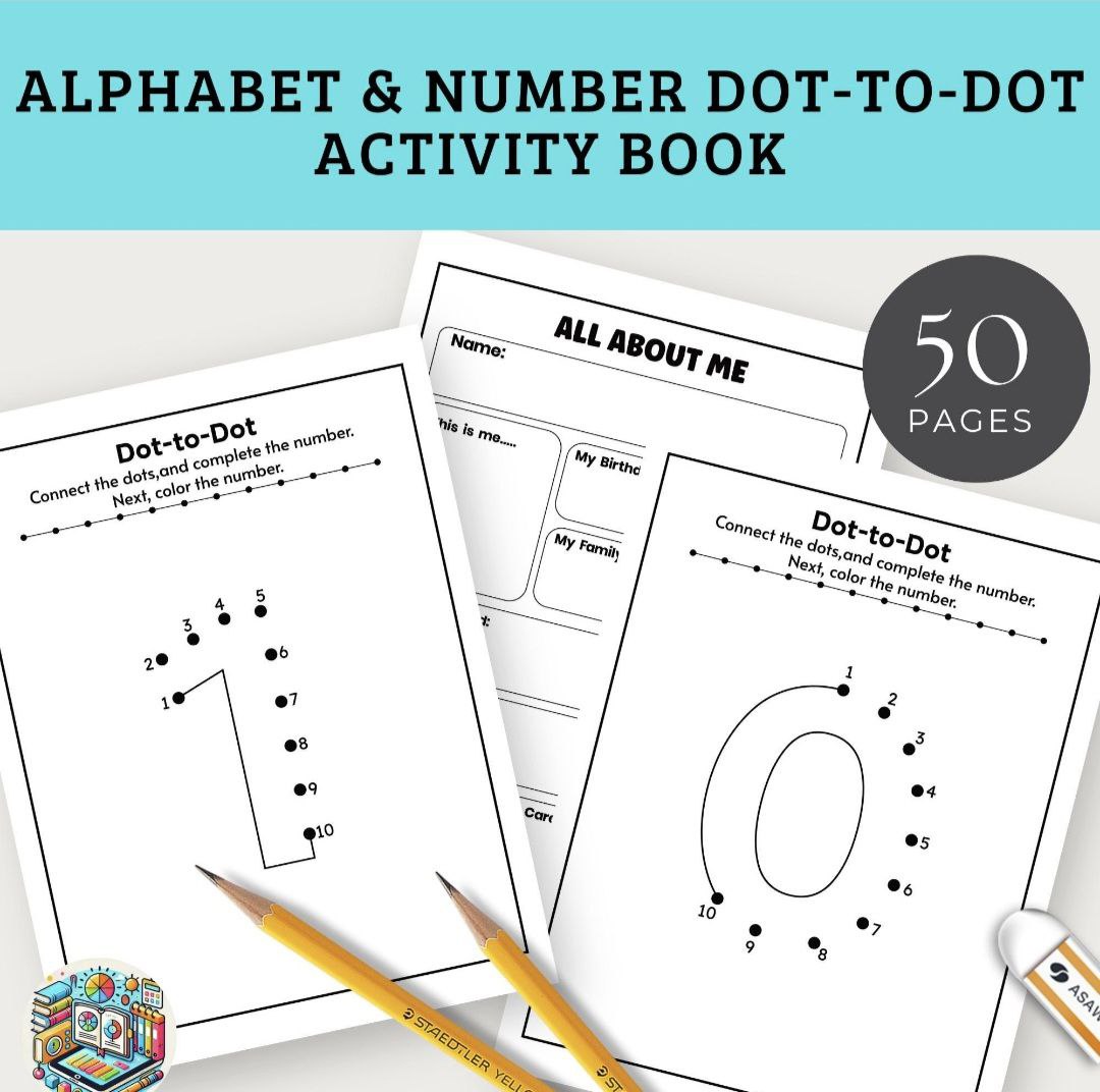 Alphabet & Number Dot-to-Dot Activity Book