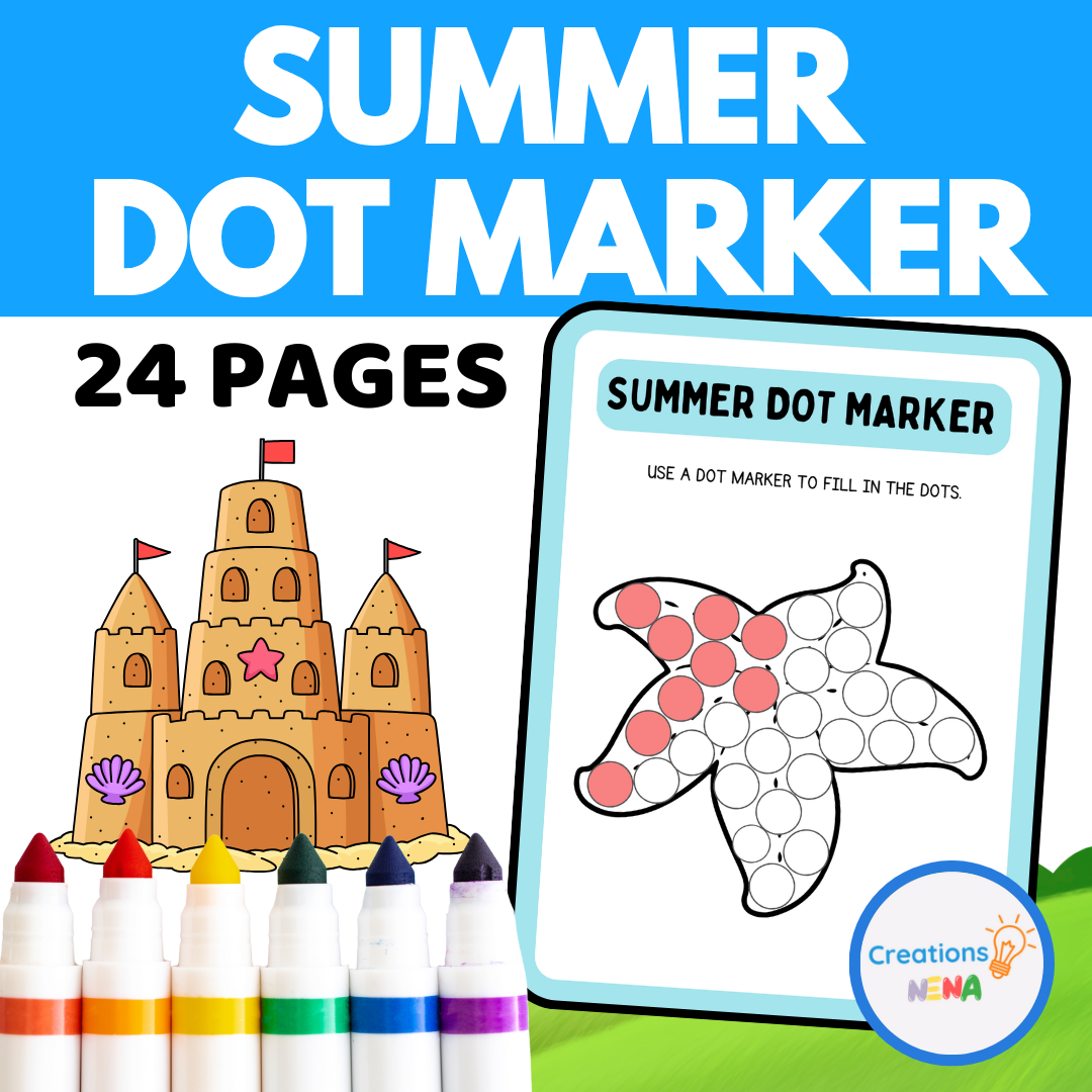 Summer Dot Marker Worksheets.