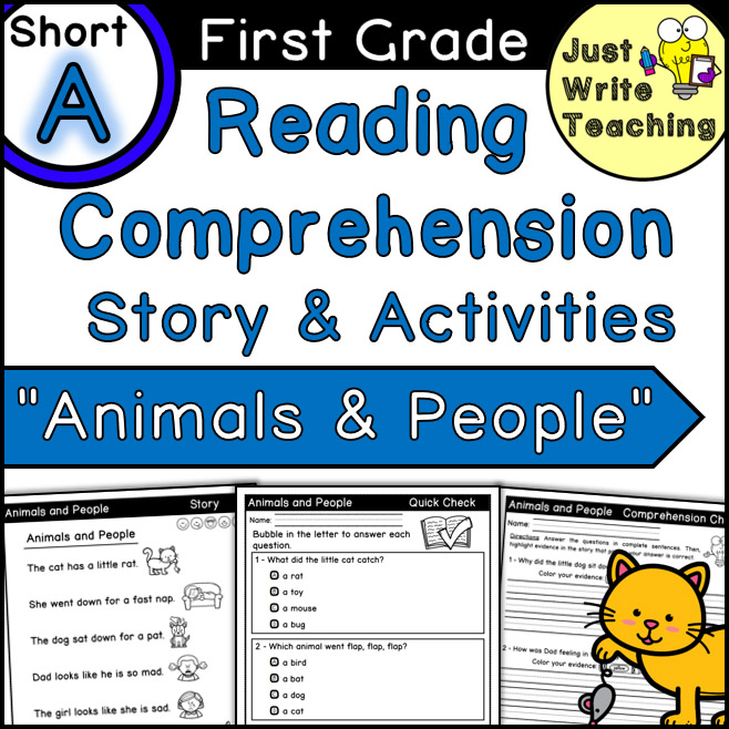 Reading Comprehension Story & Activities - Short A - Animals and People