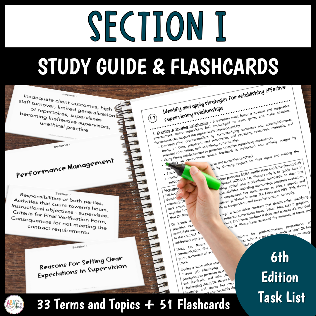 BCBA® Exam Prep Materials for 6th Edition | Section I Study Guide + Flashcards