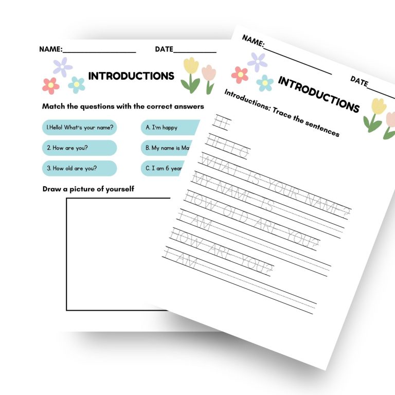 Student Introduction Activity Introduction worksheets - pre-schoolers / ESL - Made By Teachers