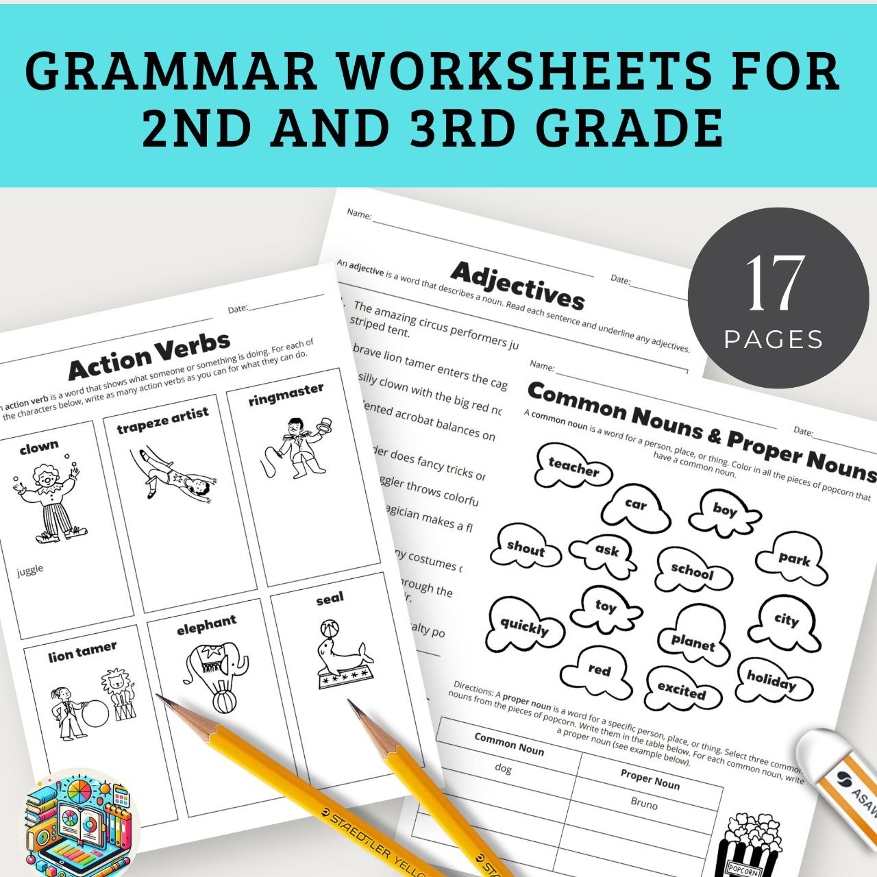 Grammar Worksheets for 2nd and 3rd Grade
