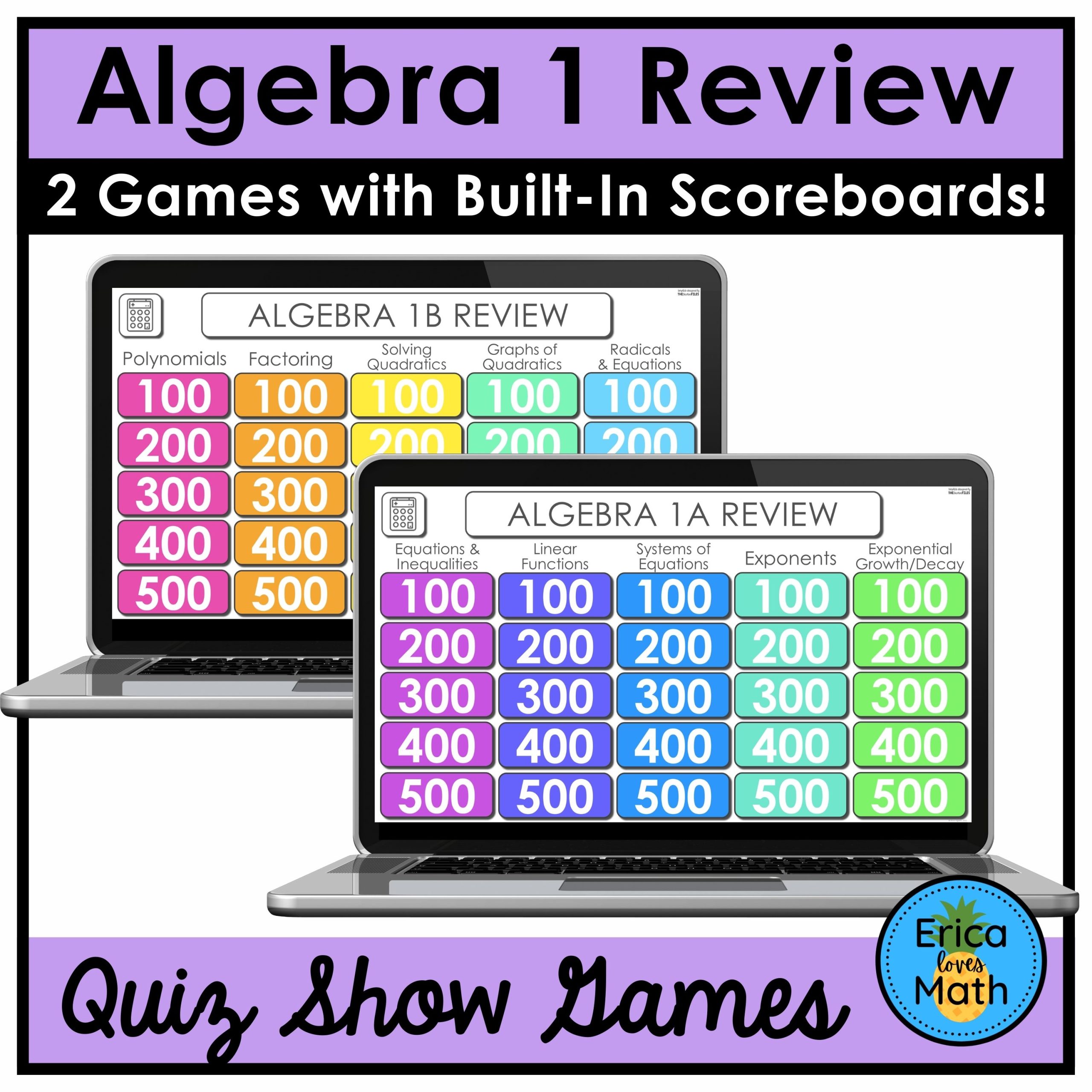 Algebra 1 End of Year EOC Review Game Mini-Bundle