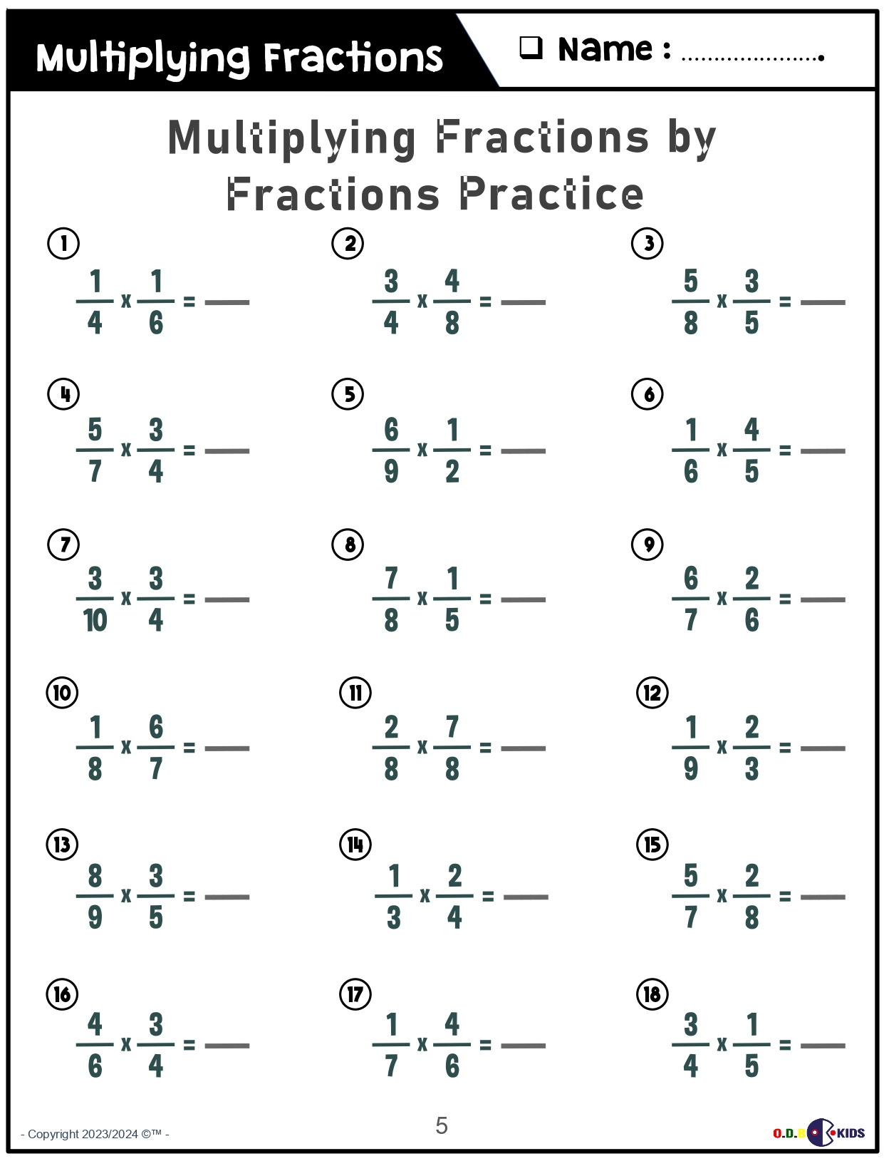 Worksheets for Multiplying Fractions with Visual Models and Real-World ...