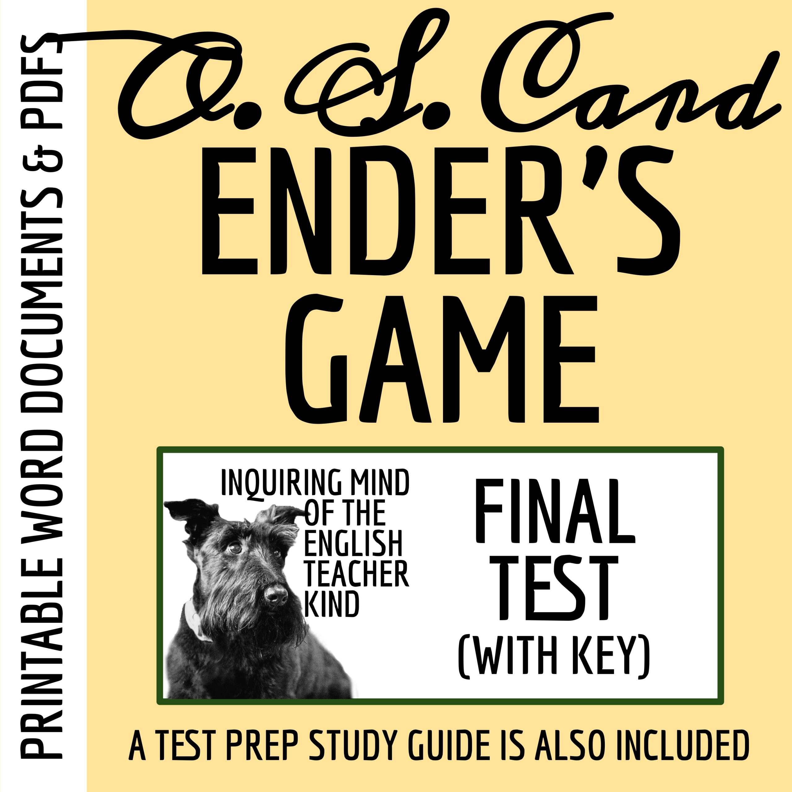 Ender's Game Test and Answer Key with Study Guide