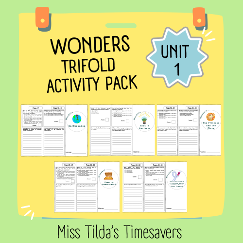 Wonders Grade 4 Unit 1: Question and Answer Trifold Activity Pack ...