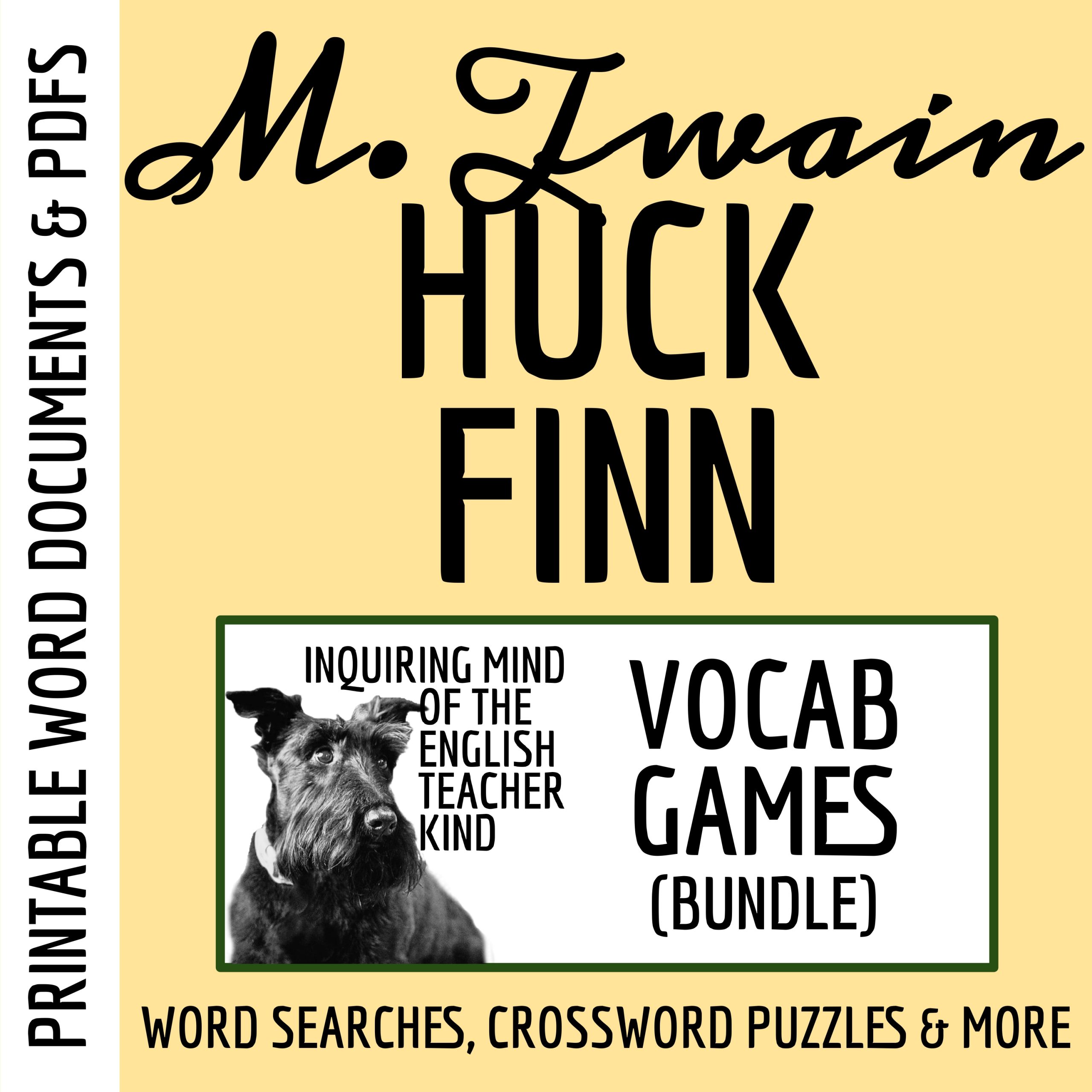 The Adventures of Huckleberry Finn Vocabulary Games for High School