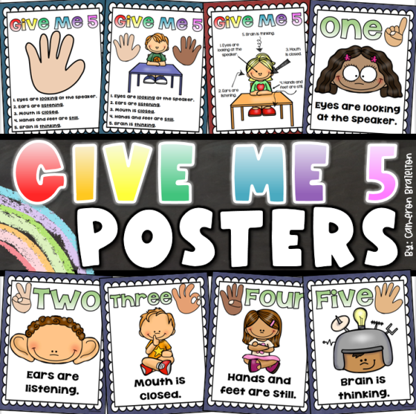 Give Me Five Classroom Management Poster Set | Made By Teachers