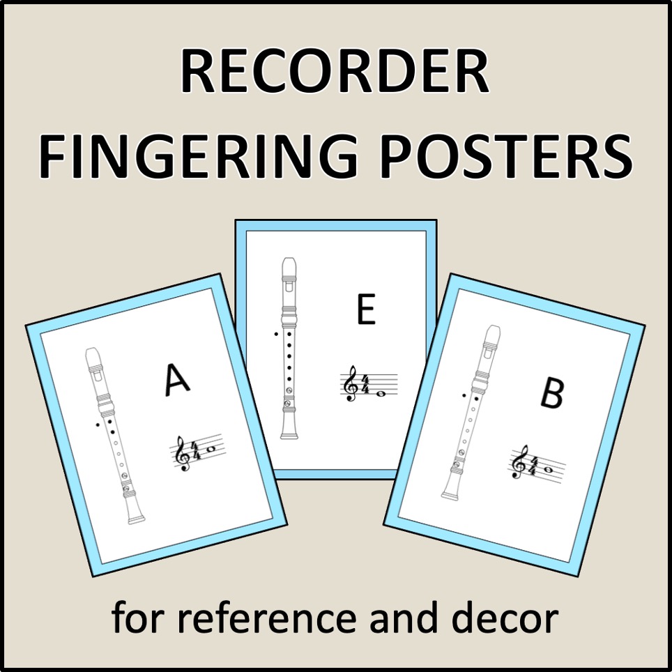 Recorder Fingering Posters - music decor to help your students be independent