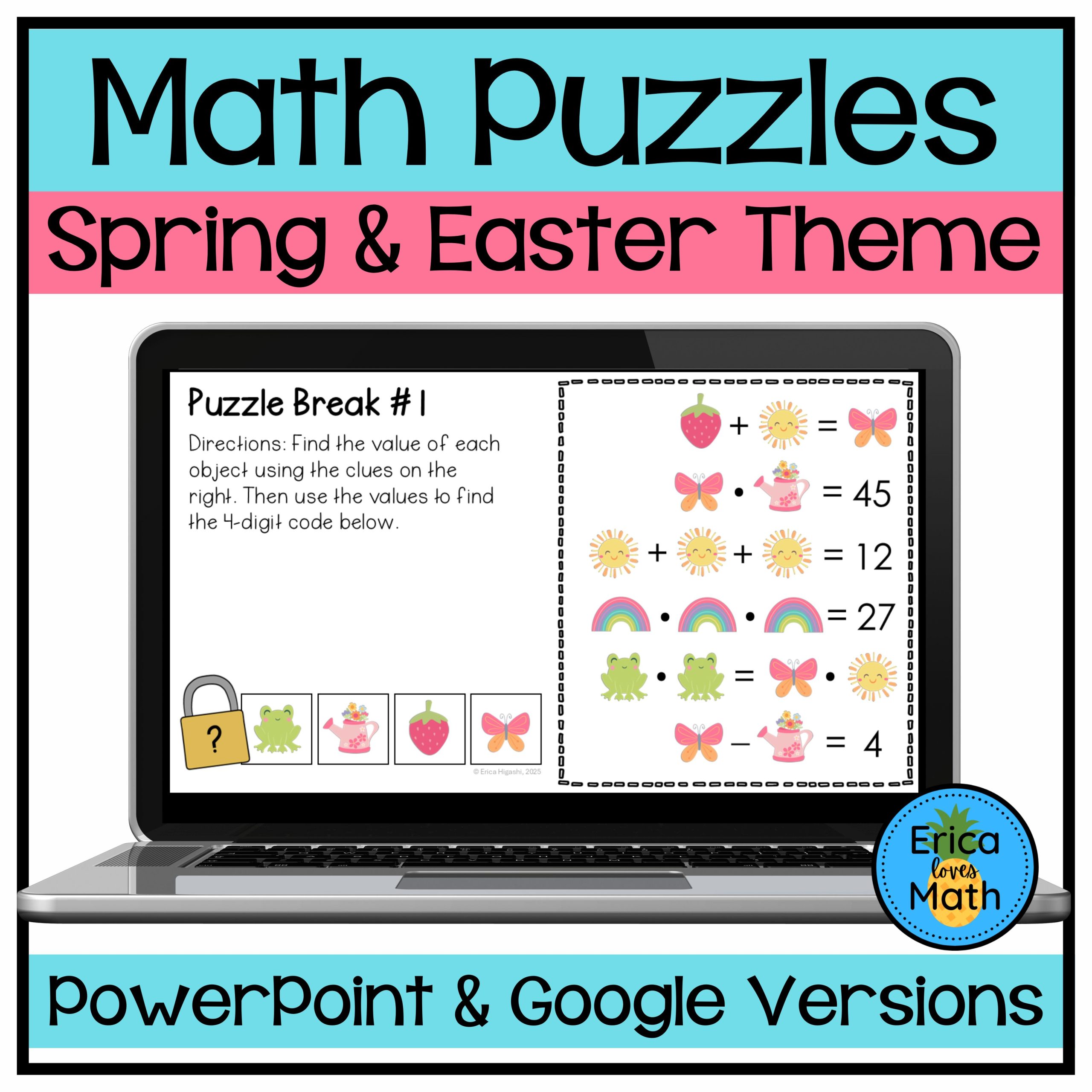 Math Logic Puzzle Activity for Spring and Easter Brain Break